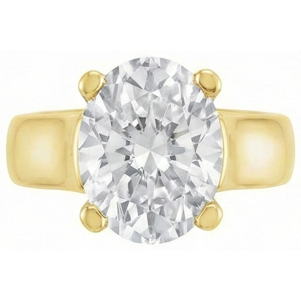 Diamond Solitaire Engagement Ring 5-ct 14K Yellow Gold – angle view