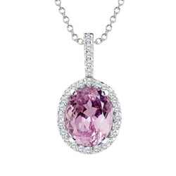 Oval Cut Pink Kunzite Pendant