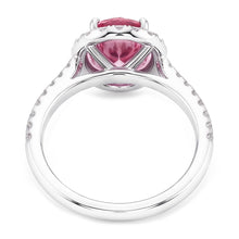 Oval Cut Pink Sapphire & Round Natural Earth Mined Diamonds 2.25 Ct Ring 14K White Gold