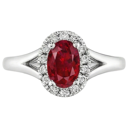 Natural Ruby Ring 3.25ct - White Gold 14K