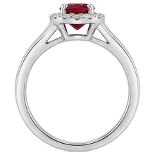 natural round ruby 3.25ct ring profile view