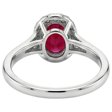 natural round ruby 3.25ct ring on white background