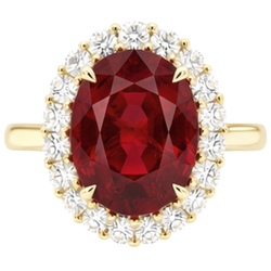 Natural Ruby Ring 5.35ct - Yellow Gold 14K