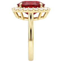 natural round ruby 5.35ct ring top view