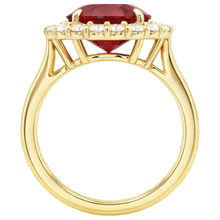 natural round ruby 5.35ct ring profile view