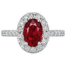 Oval Cut Ruby With Natural Earth Mined Diamonds 4 Carats Wedding Ring White Gold 14K