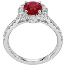 Oval Cut Ruby With Natural Earth Mined Diamonds 4 Carats Wedding Ring White Gold 14K