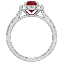 Oval Cut Ruby With Natural Earth Mined Diamonds 4 Carats Wedding Ring White Gold 14K