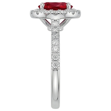 Oval Cut Ruby With Natural Earth Mined Diamonds 4 Carats Wedding Ring White Gold 14K
