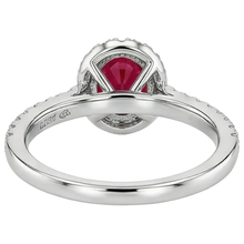 Oval Cut Ruby With Natural Earth Mined Diamonds 4 Carats Wedding Ring White Gold 14K