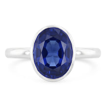 Oval Cut Sapphire Solitaire Ring Bezel Set 2 Carats Ladies Jewellery