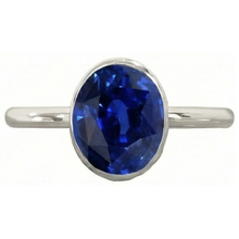 Oval Cut Sapphire Solitaire Ring Bezel Set 2 Carats Ladies Jewellery