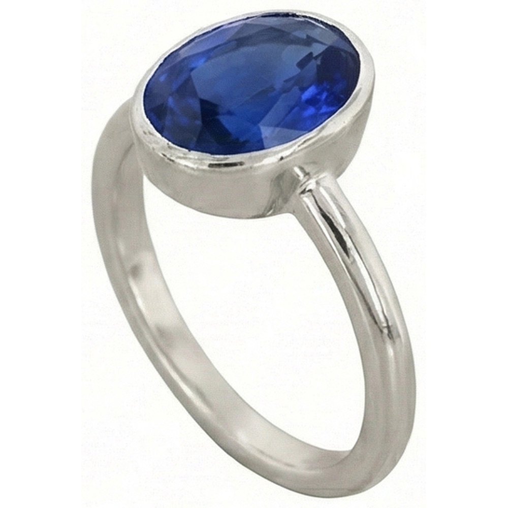 Oval Cut Sapphire Solitaire Ring Bezel Set 2 Carats Ladies Jewellery
