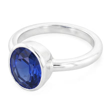 Oval Cut Sapphire Solitaire Ring Bezel Set 2 Carats Ladies Jewellery