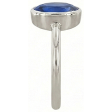 Oval Cut Sapphire Solitaire Ring Bezel Set 2 Carats Ladies Jewellery