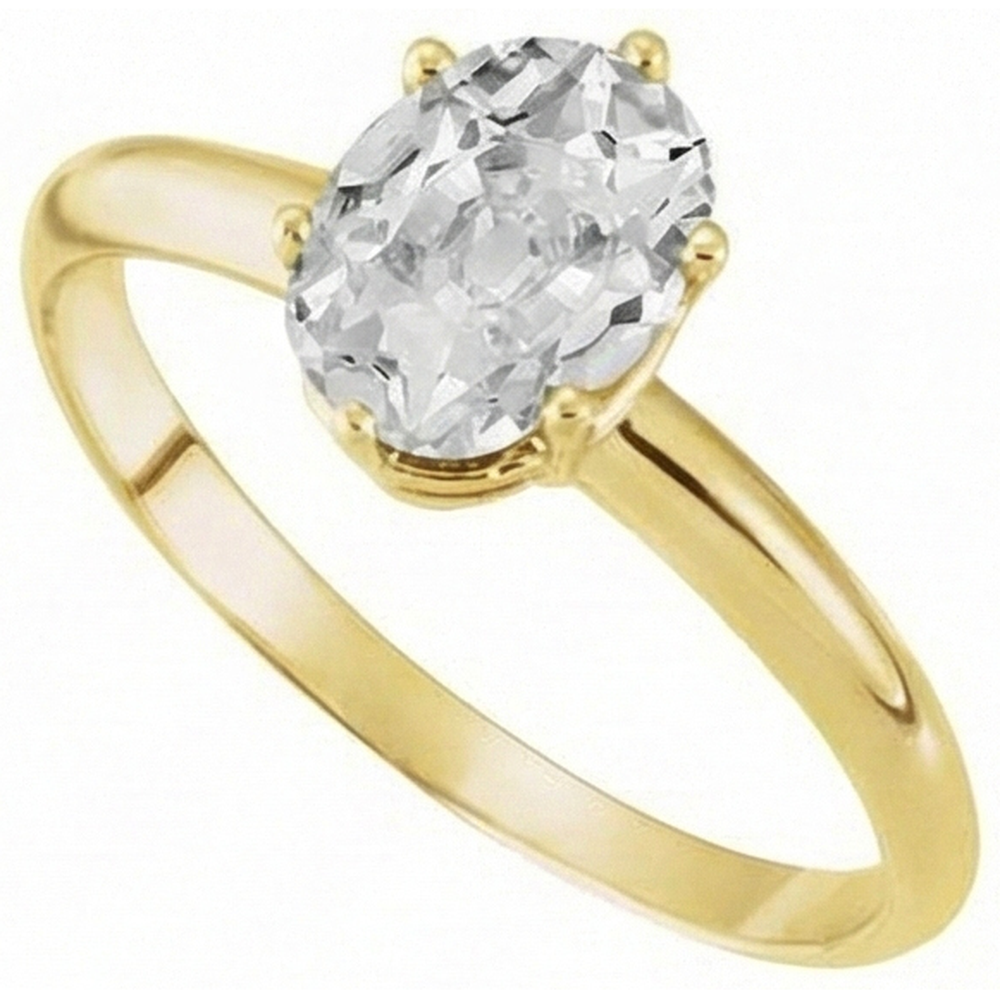 Diamond Solitaire Engagement Ring 4-ct 14K Yellow Gold – front view