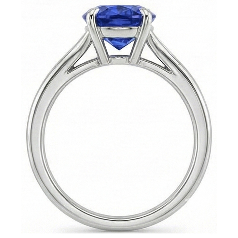 Oval Cut Solitaire Sapphire Engagement Ring