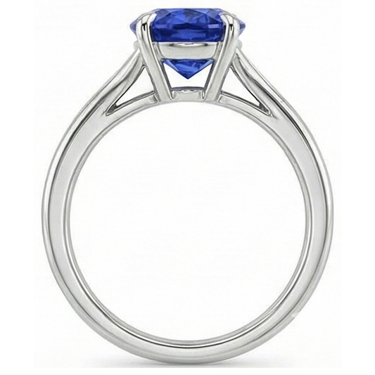 Oval Cut Solitaire Sapphire Engagement Ring