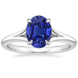 Oval Cut Solitaire Sapphire Engagement Ring