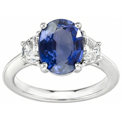 Natural Sapphire Ring 2ct - White Gold 14K