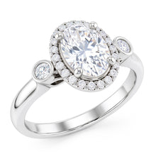 Oval Cut Three Stone Style Natural Earth Mined DIAMOND ( NOT LAB GROWN ) Ring 1.80 Carats White Gold 14K