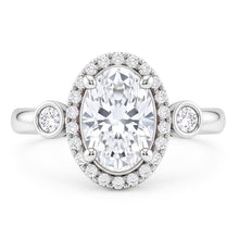 Oval Cut Three Stone Style Natural Earth Mined DIAMOND ( NOT LAB GROWN ) Ring 1.80 Carats White Gold 14K