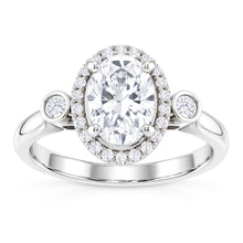 Oval Cut Three Stone Style Natural Earth Mined DIAMOND ( NOT LAB GROWN ) Ring 1.80 Carats White Gold 14K