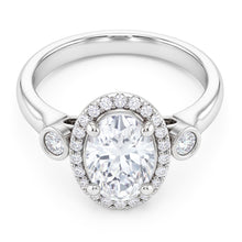 Oval Cut Three Stone Style Natural Earth Mined DIAMOND ( NOT LAB GROWN ) Ring 1.80 Carats White Gold 14K