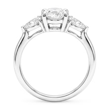 Oval Diamond 3-Stone Ring in 14 Karat White Gold – 4.50 ct