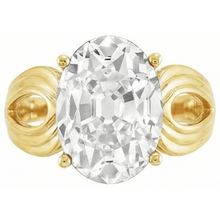 Real Brilliant Diamond Single Stone Ring 5 ct 14K Yellow Gold – angle view