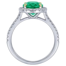 Fine Emerald Gemstone Ring 3.50-ct 14 Karat Two Tone Gold – back view
