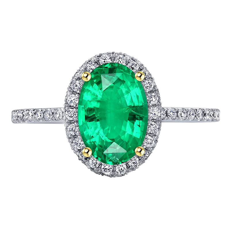 Refined Fine Emerald Gemstone Ring 3.50 ct – main view