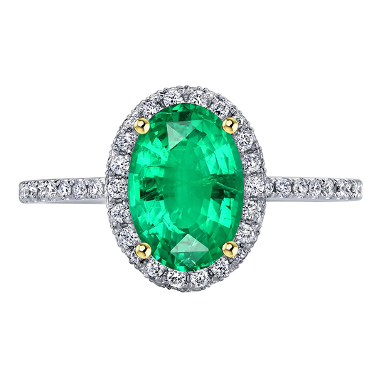 Refined Fine Emerald Gemstone Ring 3.50 ct – main view