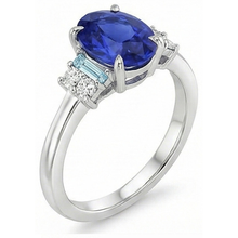 natural round sapphire 4ct ring profile view