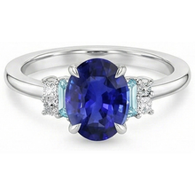 natural round sapphire 4ct ring with diamond accents