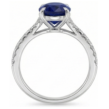 Oval Gemstone Ring Deep Blue Sapphire With Accents Jewellery 3.75 Carats