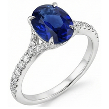 Oval Gemstone Ring Deep Blue Sapphire With Accents Jewellery 3.75 Carats