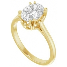 Solitaire Ring 14K Yellow Gold with Brilliant Diamond – side view