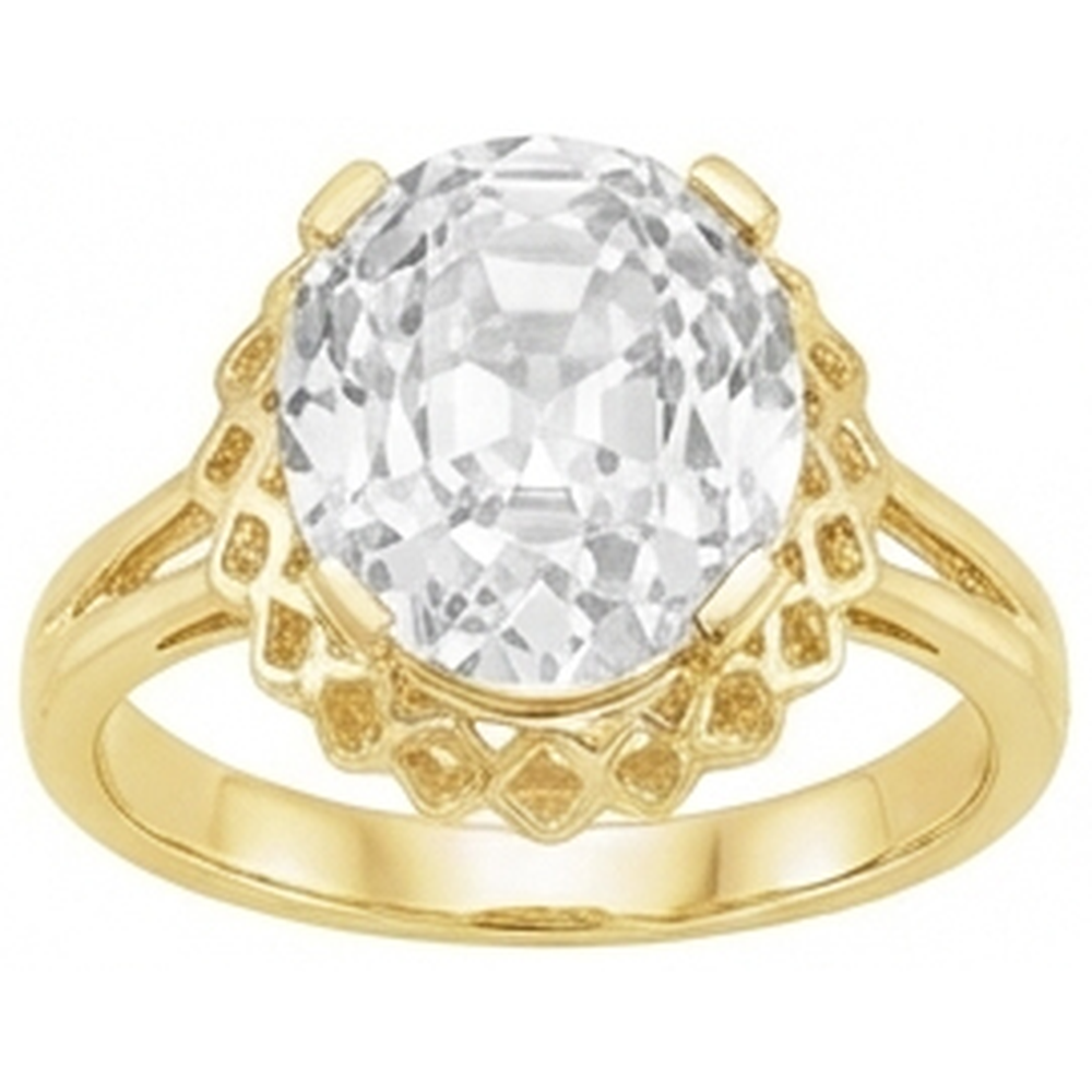 Earth-Mined Brilliant Diamond Solitaire Engagement Ring 5 ct 14K Yellow Gold – front view