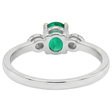 Emerald Colored Stone Ring 2-ct Two-Tone 14K Gold – back view