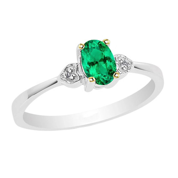 Genuine Emerald Colored Stone Ring – main view