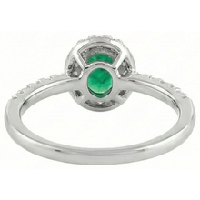 Oval Green Emerald Natural Earth Mined Diamond 3.85 Carats Wedding Ring White Gold 14K