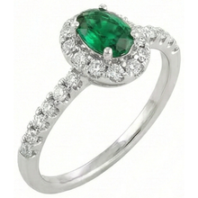 Oval Green Emerald Natural Earth Mined Diamond 3.85 Carats Wedding Ring White Gold 14K