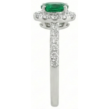 Oval Green Emerald Natural Earth Mined Diamond 3.85 Carats Wedding Ring White Gold 14K