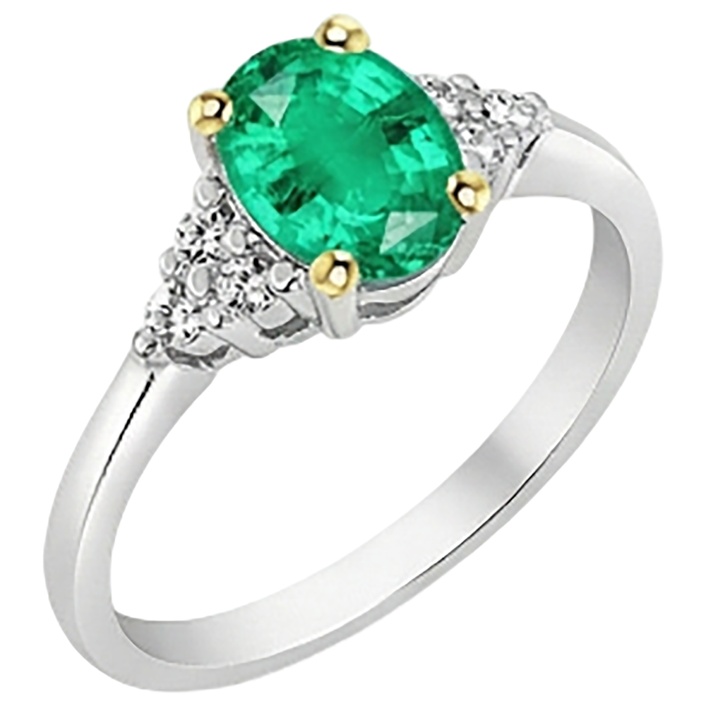 Authentic Emerald Precious Stone Ring – profile view