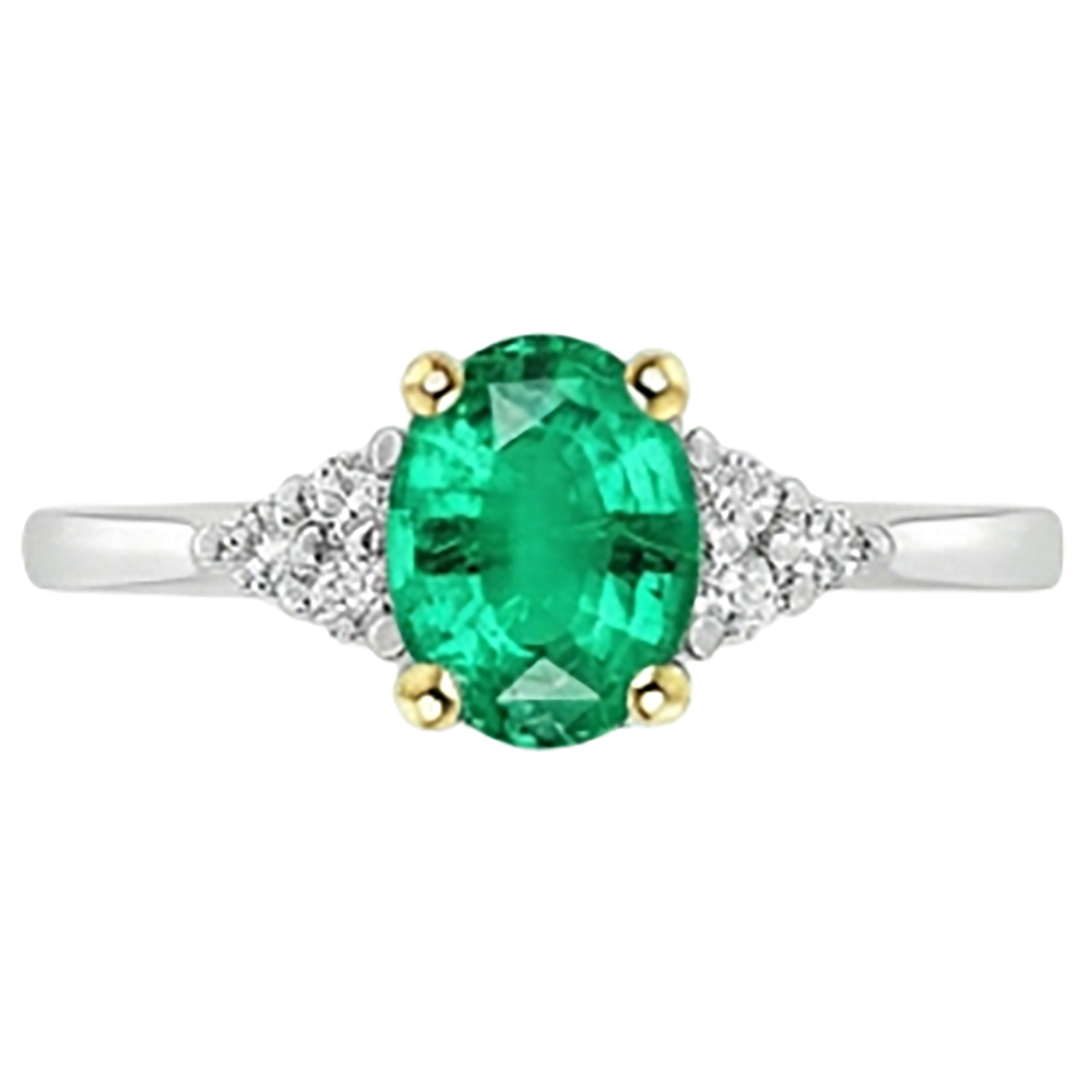 Luxury Emerald Precious Stone Ring 2 ct – front view