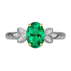 Earth-Mined Bezel Set Fine Emerald Precious Stone Ring 4 ct