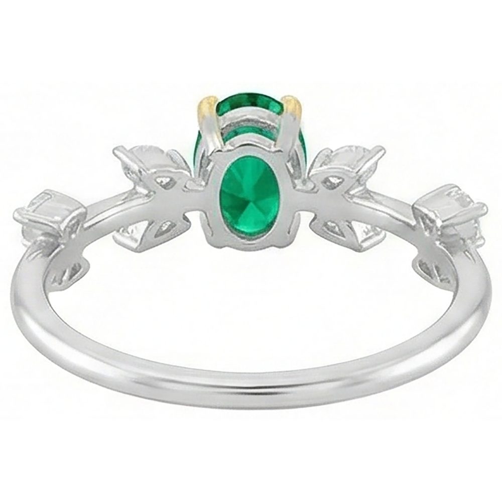 Luxury Colored Stone Ring 2 ct – back view