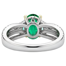 Fine Emerald Gemstone Ring 2.50-ct 14K Two Tone Gold – back view