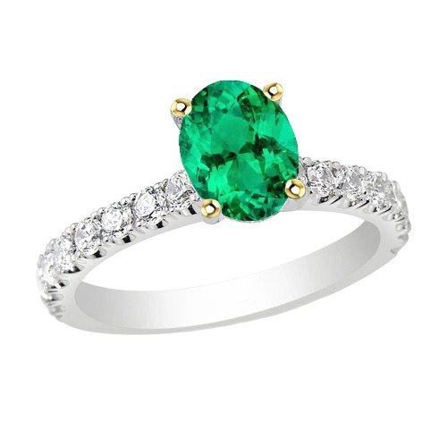 Natural Colombian Emerald Precious Stone Ring – main view